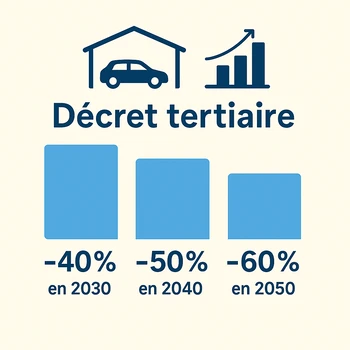 Paliers de réduction d'énergie attendus par le décret tertiaire pour les sites automobiles
