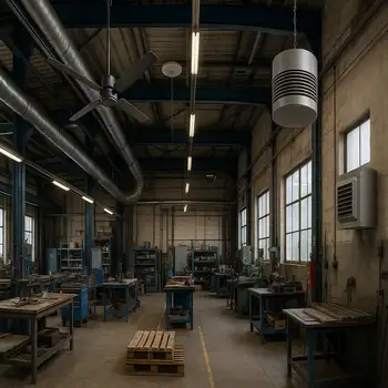 Usine avec plusieurs destratificateurs