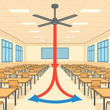 Salle de classe équipée d’un destratificateur d’air
